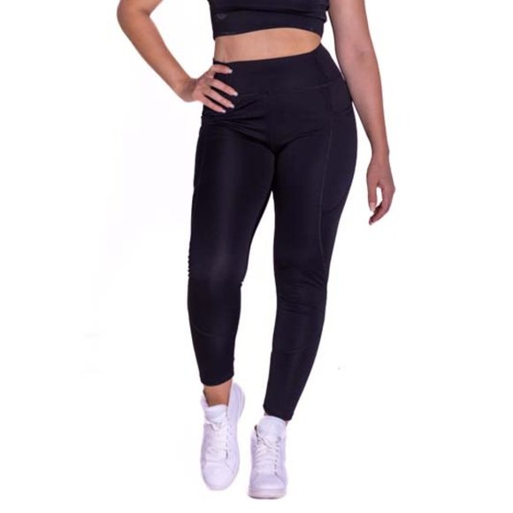 High-Waisted Black Yoga Leggings - Picture 1 of 4